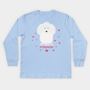 my dog is my valentine Kids Long Sleeve T-Shirt